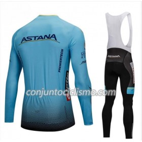 Conjunto Maillot + Culotte largo con tirantes 2018 Astana Pro Team N001